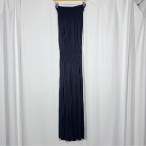 Indah Black Strapless Smocked Jumpsuit